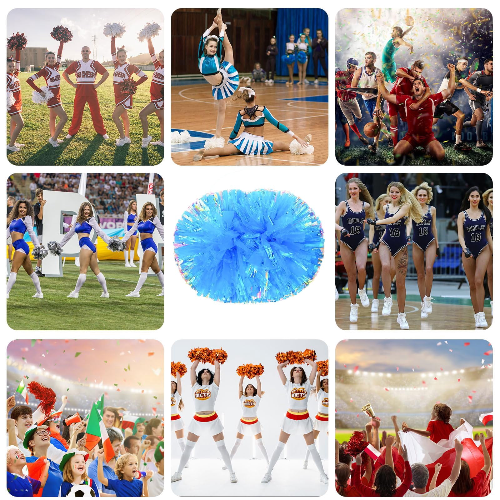 24 Pcscheerleading poms,pom poms Cheerleading with Handle Style Cheer Pom Pomsfor Dance, Matches