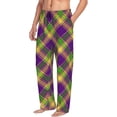 thumbnail image 2 of Xecao Mardi Gras Plaid Men's Straight Lounge Pajama Pants: The Ultimate in Comfortable Sleepwear, 2 of 9