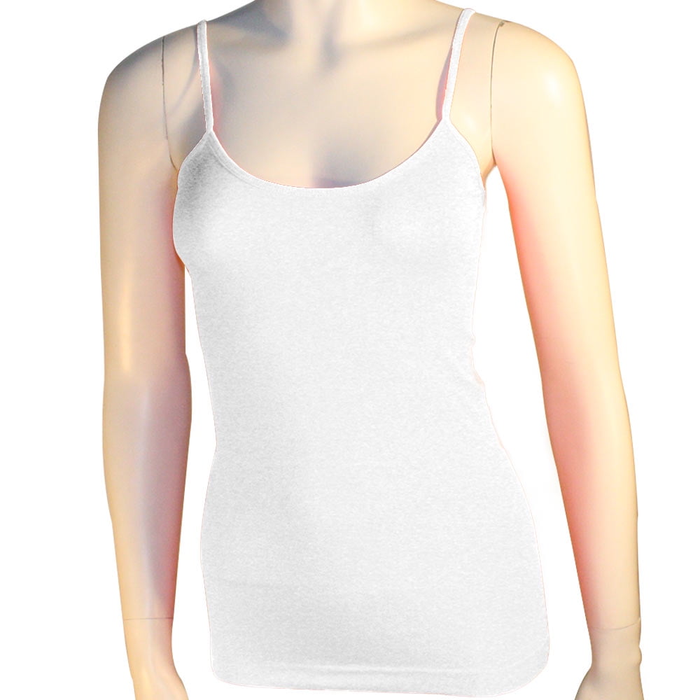 Women's Sleeveless Stretch Camisole Tank Top, Spaghetti