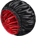 thumbnail image 1 of Gorro de seda para dormir, gorro de dormir grande, doble capa, gorro de dormir sedoso, suave, reversible, elástico para el cuidado del cabello (1 unidad) Rojo Verde, 1 of 5