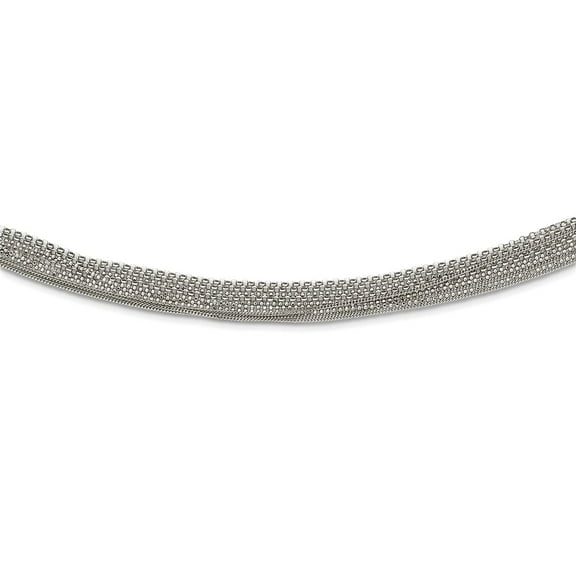 925 Sterling Silver Multi Chain Necklace 18 Inch 10mm Wide Chain Necklace for Women - 14.5 Grams