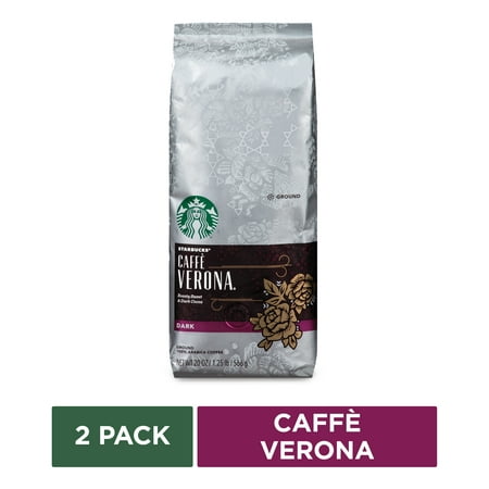 Starbucks Caffe Verona Dark Roast Ground Coffee, Two 20-ounce