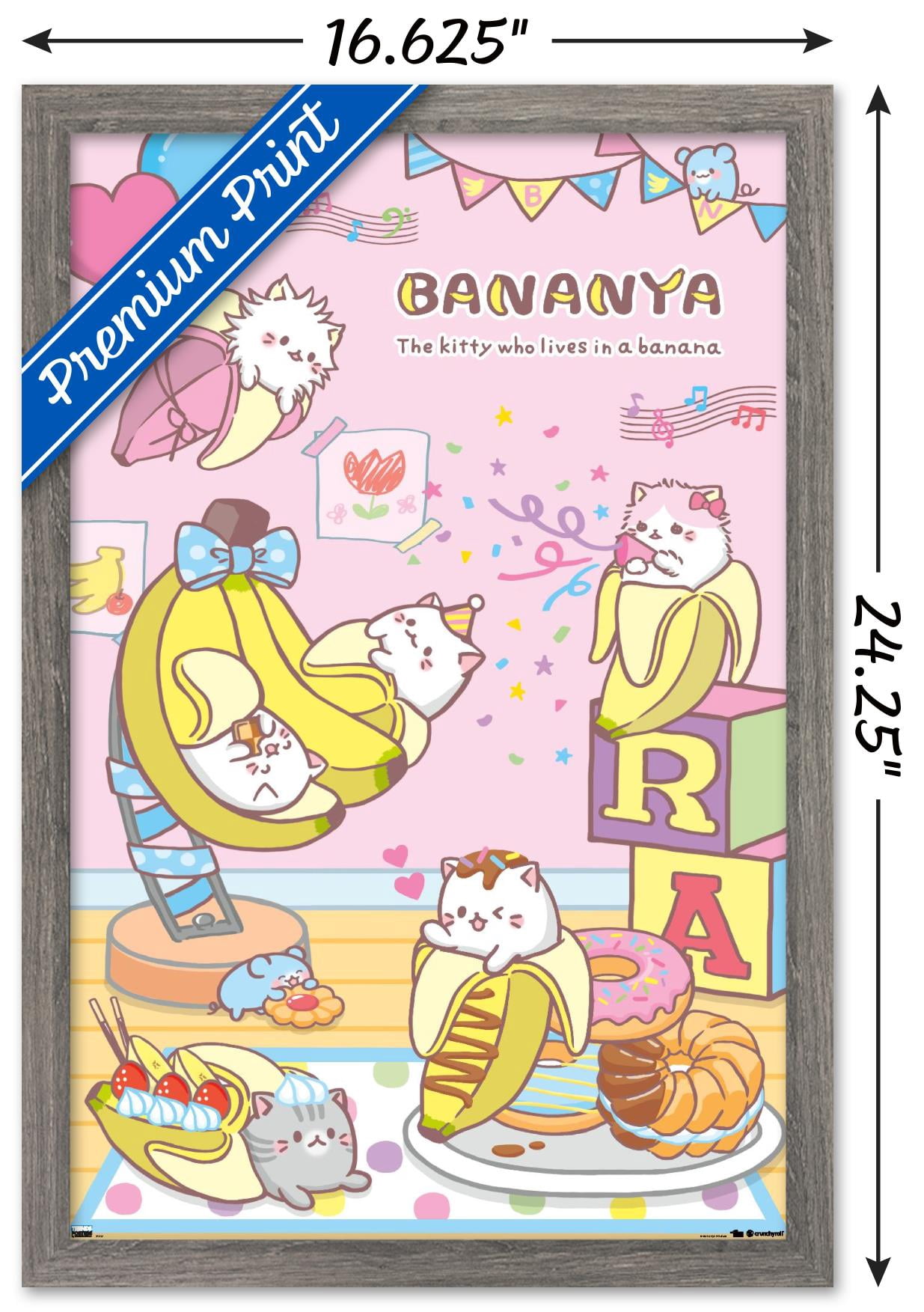 Bananya - Party Wall Poster, 14.725" x 22.375" Framed