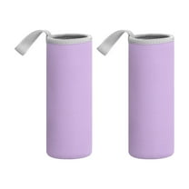 Uxcell Neoprene Water Bottle Sleeves, Water Bottle Carrier Bottle Can Sleeves Covers Holder Bag with Strap Light Purple