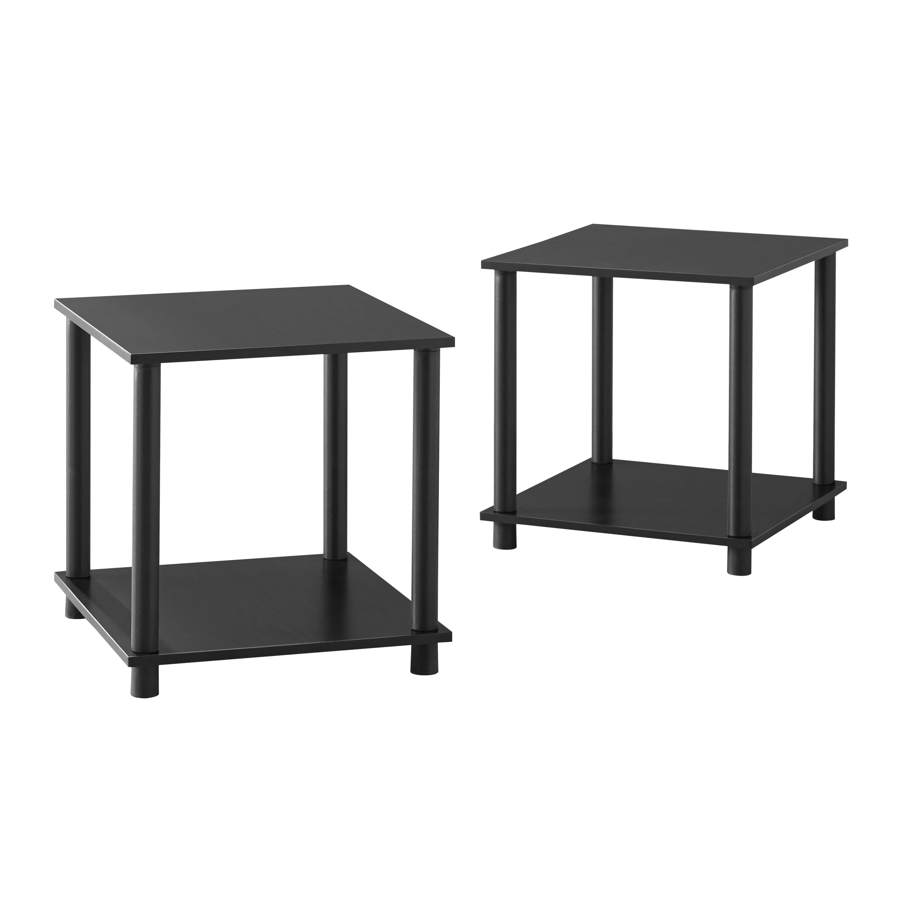 Mainstays No Tools End Tables, Solid Black, Set of 2
