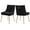 Black, variant on 2PCS Velvet Dining Chairs, Upholstered Velvet Accent Chairs, Mid Century Modern Chairs for Dining/Kitchen/Living Room, Light Grey
