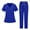 Blue, variant on Nursing Uniforms Matching Sets for Women, V Neck Scrub Top & Cargo Pants 4 Way Stretch Scrubs 2 Piece Sets