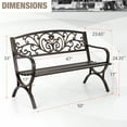 thumbnail image 5 of Summit Living 50 Inches Outdoor Garden Bench,Cast Iron Patio Park Bench Metal Frame,Bronze, 5 of 8