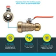 thumbnail image 3 of Sharkbite 1 in. Push-to-Connect PVC IPS x 3/4 in. CTS Ball Valve in Brass - 25551LF, 3 of 5