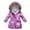 Purple-2, variant on Kids Puffer Jacket Girls Winter Coat With Pocket Zip up Hooded Coat Solid Long Sleeve Windproof Thick Warm Outwear for Teen Girls 8-9 Years