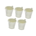 thumbnail image 4 of 5 cubos pequeños de metal, contenedores portátiles resistentes para pintar, centro de mesa para dulces Blanco, 4 of 9