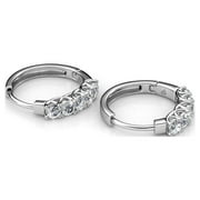 Cate & Chloe Bethany 18k White Gold Plated 15mm Hoop Earrings with Swarovski Crystals for Women