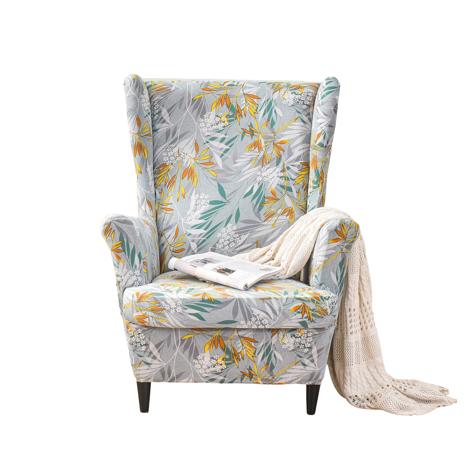 EcoAncheng Wing Chair Slipcovers, 2 Pieces Stretch Wingback Chair