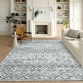 thumbnail image 2 of Garvee 9'x12' Modern Tribal Geometrial Area Rug Washable Rug, Non Slip Low Pile Rugs Stain Resistant Indoor Printed Carpet for Living Room Bedroom Home Office, Gray, 2 of 7
