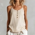 thumbnail image 2 of StSilkitty Camisole Décontractée pour Femmes Sans Manches à Col Rond avec Boutons, Bretelles Spaghetti, Débardeurs en Coton Légers et Doux, 2 of 7