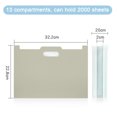 thumbnail image 2 of Desiderio 1 pieza de carpeta vertical para órganos, bolsa para órganos tipo inglete, bolsa de almacenamiento retráctil multicapa, gris, 2 of 5