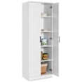 thumbnail image 2 of Costway Armario de Almacenamiento Multifuncional con 2 Puertas y 5 Estantes Ajustables 59 x 43,5 x 178 cm Blanco, 2 of 10