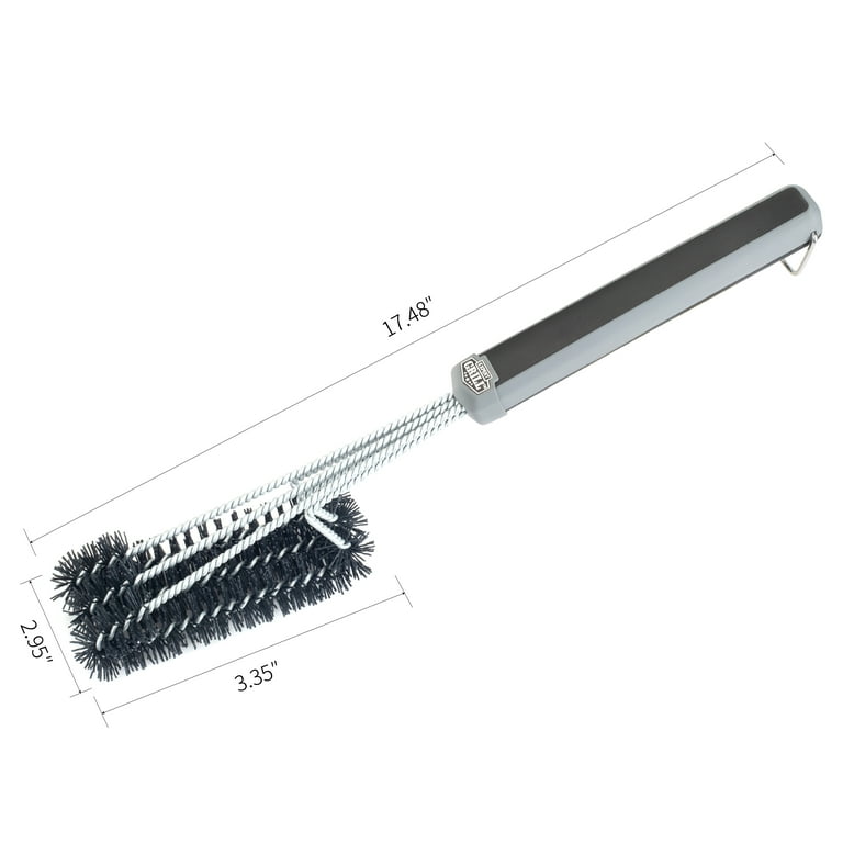 Expert Grill 3-Head Stainless Steel Grill Brush, Gray photo 2