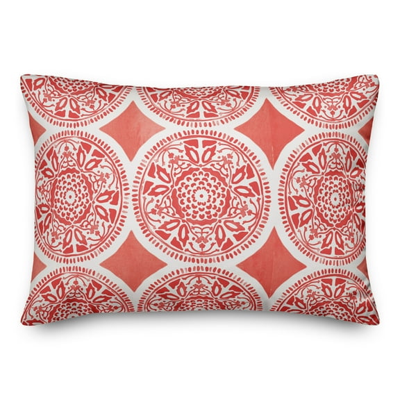 Creative Products Small Red Full Pattern Medallions 14x20 Indoor / Outdoor Pillow