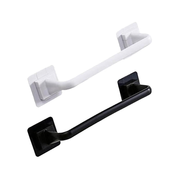 Paquete de 2 armarios impermeables para cocina y baño, toallero sobre armario, toallero montado en la pared, soporte para toallero, colgador decorativ Corto Negro Blanco BLESIY Estante de trapo