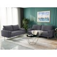 thumbnail image 4 of Koby Home's Collection Aspen Transitional Loveseat, Upholstered in Performance Velvet with Round Arms, Cushion Back, and Metal Legs, 2-Seater for Small Space, Ash Gray Color, 4 of 4