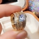 thumbnail image 4 of Luxurious 18k Gold Plated Zircon Ring Set - Perfect for Engagement & Wedding Jewelry for Women, 4 of 4