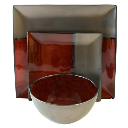 Gibson Elite Decadence 12 Piece Square Dinnerware Set