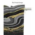 thumbnail image 5 of Black Marble Kitchen Valances for Windows Farmhouse Linen Window Valance Curtain for Living Room Window Treatment Gold Abstract Vintage Modern Grey Art Valance Rod Pocket Topper Drape, 42 x 12 Inch, 5 of 6