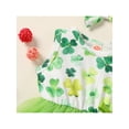 thumbnail image 5 of Kiapeise 9M-4T St. Patrick Day Outfits Toddler Baby Girls Clover Sleeveless Dress Tulle Tutu with Headband Four Leaf Clover, 5 of 7