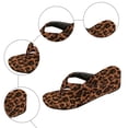 thumbnail image 4 of Rokment Womens Wedge Flip Flops Backless Dressy Sandals 2026 Stylish Casual Leopard Leather Square Toe Slip on Dress High Heels Slides for Ladies Summer OTHER Size 9, 4 of 7