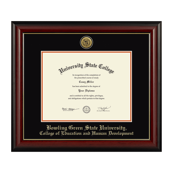 Framerly - Bowling Green State Education Diploma Frame with Black and Orange Mat