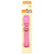 Simplydog: Small 8-14 Pink Fifi 5/8 Width Adjustable Nylon Start Dog Collar, 1 ct