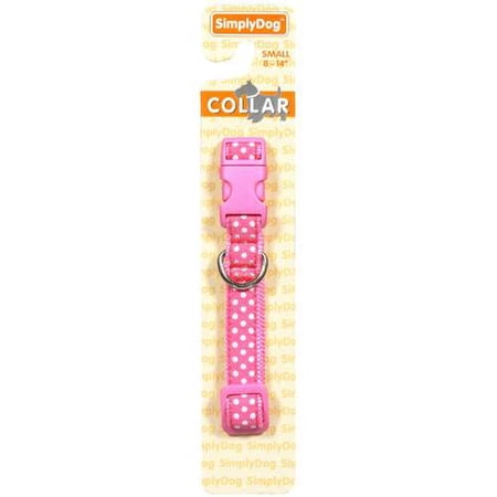 Simplydog: Small 8-14 Pink Fifi 5/8 Width Adjustable Nylon Start Dog Collar, 1 ct