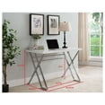 thumbnail image 2 of Inroom Furniture Designs HO1169-WH Writing Desk - White & Chrome, 29 x 43 x 24 in., 2 of 2