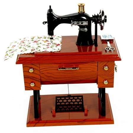 Heart Style Music Box - Vintage Mini Sewing Machine Style Plastic Music Box Table Desk Decoration Toys