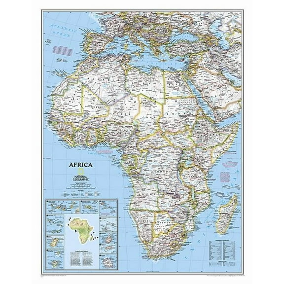 National Geographic Africa Classic Map, Laminated, 24" x 30.75"