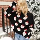 thumbnail image 4 of Suéter navideño 2024 para mujer, jerseys de punto de Papá Noel, suéter de punto de Año Nuevo, jerséis de moda, ropa de invierno para mujer, 4 of 4