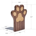 thumbnail image 2 of Wood Paws Bookends,Nature Coating,Decorative Bookend (Paws-Walnut)-Paws-walnut, 2 of 8