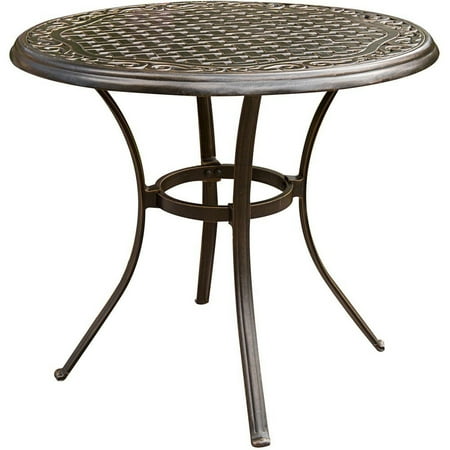 Hanover Traditions 3-Piece Rust-Free Aluminum Bistro Outdoor Patio Dining Set with Tan Cushions, 2 Swivel Rockers and Aluminum Round Bistro Table, TRADITIONS3PCSW