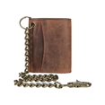 thumbnail image 4 of CTM  Crazy Horse Leather RFID Trifold Chain Wallet (Men), 4 of 4