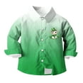 thumbnail image 3 of Chemise Décontractée pour Garçons, Chemise à Manches Longues pour la Saint-Patrick, Haut à Imprimé Dégradé pour Enfants, Chemise de Mode à Col Rabattu pour les Vacances, Anniversaire, Usage Quotidien, 3 of 7