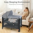 thumbnail image 5 of INFANS Baby Bassinet, 4 in 1 Pack and Play Baby Playard with Changing Table, Mosquito Net, Storage Basket, Travel Bag, Toy Bar for Newborn 0-36 Months, 5 of 7