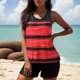 thumbnail image 1 of WILLBEST Traje de Baño Para Mujer, 2 Piezas, Trajes de Baño Para Mujer Con Pantalones Cortos, Trajes de Baño Deportivos de Dos Piezas, Camisetas Sin Mangas Con Espalda Cruzada, Trajes de Baño, 1 of 7