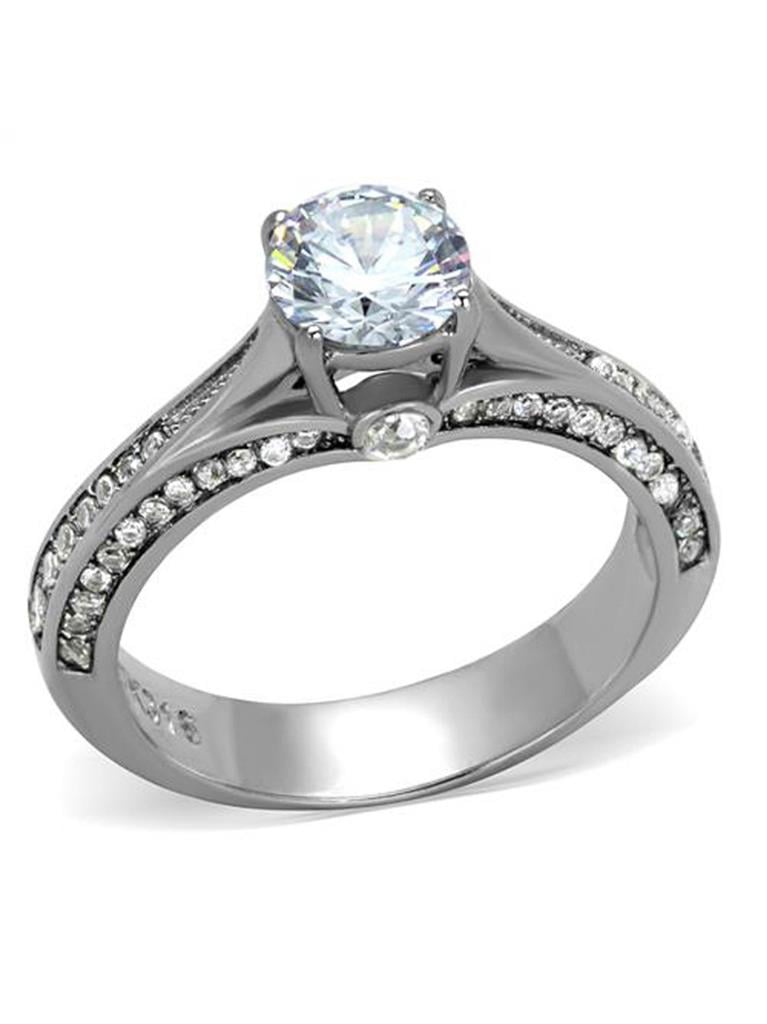 STAINLESS STEEL 1.82CT CUBIC ZIRCONIA 316 ENGAGEMENT RING WOMENS SIZE 5-10 