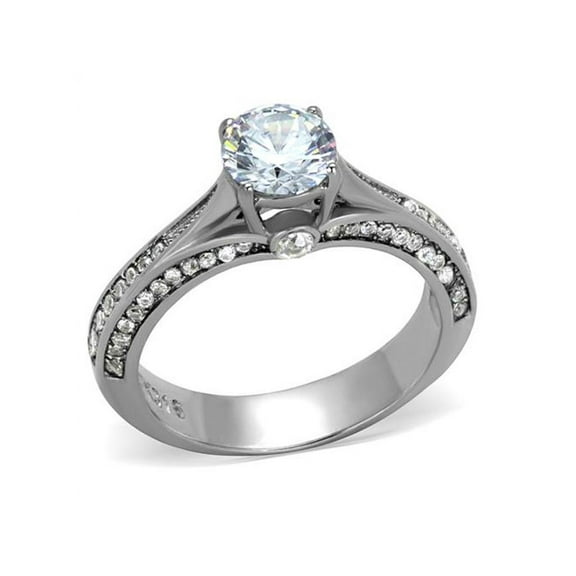 1.22Ct Round Cut Zirconia Stainless Steel Engagement Wedding Ring Women's Size 10