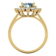 thumbnail image 4 of 2.72 ct Oval Cut Natural Aquamarine with Simulated Diamond Halo Accents 18K Yellow Gold Womens Engagement Ring, 4 of 5