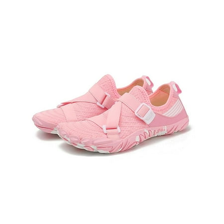 

Lacyhop Unisex Aqua Socks Mesh Water Shoes Barefoot Beach Shoe Exercise Lightweight Sock Sneaker Anti-Slip Quick Dry Flats Pink 7