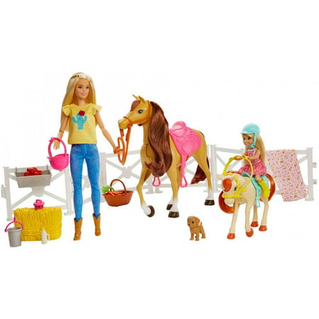 Barbie Hugs 'N' Horses Playset with Barbie & Chelsea Dolls,