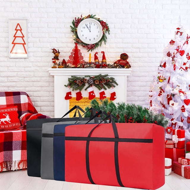Heavy-Duty Christmas Tree Storage Bag with Double Zipper for Artificial Trees and Decorations