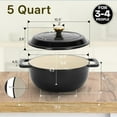 thumbnail image 3 of Matladin 5 Quart Enameled Cast Iron Dutch Oven with Lid, Dual Handles, Oven Safe up to 500°F or on Stovetop, Compatible for Braising, Stews, Roasting, 3 of 7